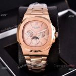 Knockoff Patek Philippe Nautilus Moon Phase Watches 40mm Rose Gold